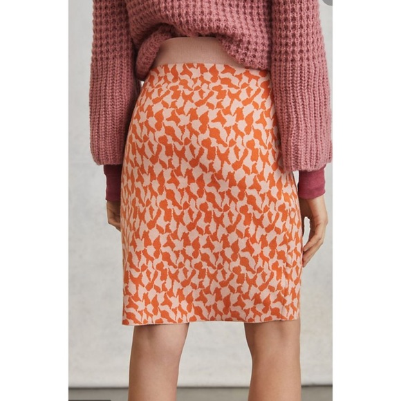 Anthropologie Pink Orange Sweater Skirt - Picture 3 of 6